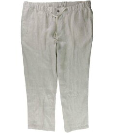 Tasso Elba Mens Linen Drawstring Casual Trouser Pants Beige 4XLTW x 35L メンズ
