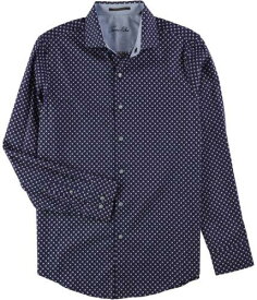 Tasso Elba Mens Geo Button Up Shirt Purple Small メンズ