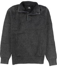 Rock & Republic Mens Henley Mock-Neck Pullover Sweater Black Medium メンズ
