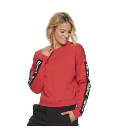 リーボック Reebok Womens Logo Sleeves Sweatshirt Red Small レディース