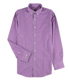 bar III Mens Easy Care Button Up Dress Shirt Purple Medium (34 Sleeve) メンズ