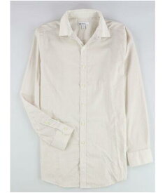 bar III Mens Square Dobby Button Up Dress Shirt whitetan 15-15.5 メンズ