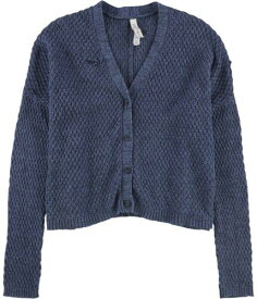 Aeropostale Womens Diamond Honeycomb Cardigan Sweater Blue Small レディース