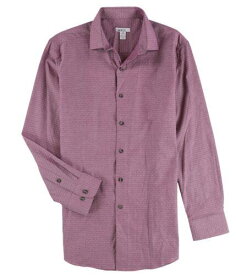 bar III Mens Dobby Button Up Dress Shirt Pink 16-16.5 Neck 32-33 Sleeve メンズ