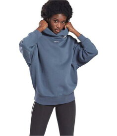 リーボック Reebok Womens Studio Oversized Hoodie Sweatshirt Blue Small レディース