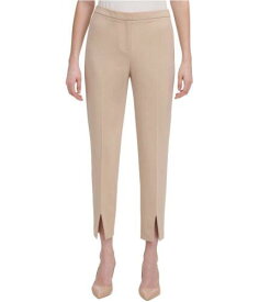 カルバンクライン Calvin Klein Womens Cropped Casual Trouser Pants Beige 14 レディース