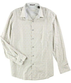 Tasso Elba Mens Supima Cotton Button Up Shirt Beige Large メンズ