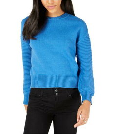 maison Jules Womens Ribbed Sleeve Pullover Sweater Blue Medium レディース