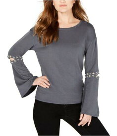 I-N-C Womens Embellished Elbow Knit Blouse Grey XX-Large レディース