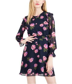 maison Jules Womens Floral Fit & Flare Dress Blue Medium レディース