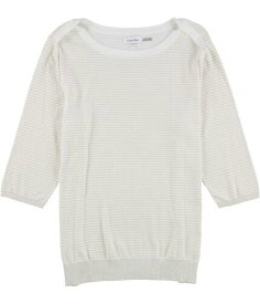 カルバンクライン Calvin Klein Womens Striped Knit Sweater Beige X-Small レディース