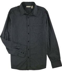 ディーケーエヌワイ DKNY Mens V Button Up Shirt Black Medium メンズ