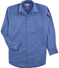 Christian Aujard Mens Solid Button Up Dress Shirt blue 15-15.5 メンズ