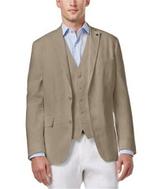 I-N-C Mens Stretch Linen Two Button Blazer Jacket Beige Small (Regular) メンズ