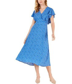 maison Jules Womens Flutter Sleeve Maxi Dress Blue 4 レディース