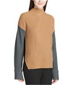 カルバンクライン Calvin Klein Womens Colorblocked Knit Sweater Brown X-Large レディース