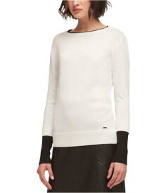 ディーケーエヌワイ DKNY Womens Ribbed Pullover Sweater White Medium レディース