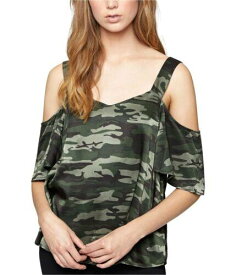 サンクチュアリ Sanctuary Clothing Womens Camo Cold Shoulder Blouse レディース