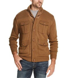 ウォータープルーフ Weatherproof Mens Fleece-Lined 4-Pocket Cardigan Sweater Beige Medium メンズ
