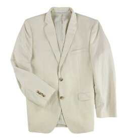 ペリーエリス Perry Ellis Mens Linen Two Button Blazer Jacket Beige 42 Regular メンズ