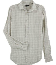 コルネリアーニ CORNELIANI Mens Checkered Button Up Dress Shirt Beige 15.5 メンズ