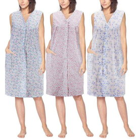 Diana ダイアナ Women's Classic Button Up Closure Floral Duster Nightgown Lounger Robe レディース