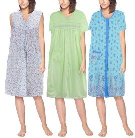 Diana ダイアナ Women's Classic Button Up Closure Floral Duster Nightgown Lounger Robe レディース