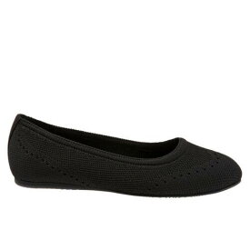 ソフトウォーク Softwalk Santorini S1961-001 Womens Black Leather Slip On Ballet Flats Shoes 6 レディース