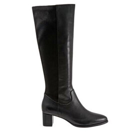 トロッターズ Trotters Kirby Wide Calf T2067-001 Womens Black Leather Knee High Boots レディース