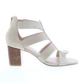 デイビッドテイト David Tate Francis Womens Beige Nubuck Zipper Strap Heels Shoes レディース