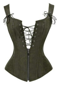 Charmian Womens Vintage Victorian Renaissance Lace Up Bustier Corset with レディース