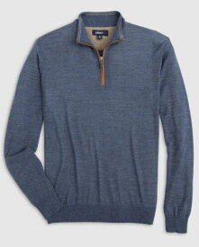 ジョニー オー johnnie-O Baron Wool Blend 1/4 Zip Pullover Sweater Laguna Blue Size M メンズ