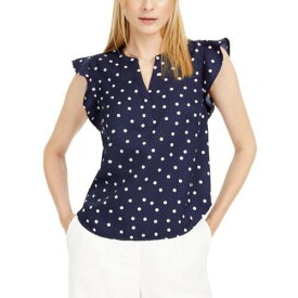 Maison Jules MAISON JULES NEW Women's Polka Dot Ruffled V-neck Blouse Shirt Top XS TEDO レディース