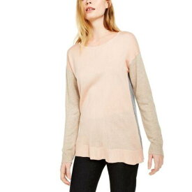 Calvin Klein カルバンクライン CALVIN KLEIN NEW Women's Blush Multi Colorblocked Crewneck Sweater Top M TEDO レディース