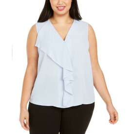 Calvin Klein カルバンクライン CALVIN KLEIN NEW Women's Zen Plus Size Ruffled Blouse Shirt Top 2X TEDO レディース