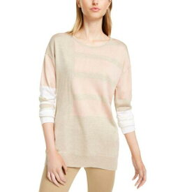 Calvin Klein カルバンクライン CALVIN KLEIN NEW Women's Colorblocked Crewneck Sweater Top L TEDO レディース