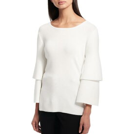 Calvin Klein カルバンクライン CALVIN KLEIN NEW Women's Tiered-Sleeve Crewneck Sweater Top TEDO レディース