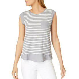 Calvin Klein カルバンクライン CALVIN KLEIN Women's Tin White Striped Contrast Trim Casual Shirt Top XL TEDO レディース