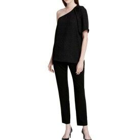 Calvin Klein カルバンクライン CALVIN KLEIN NEW Women's Black Textured One Shoulder Blouse Shirt Top L TEDO レディース