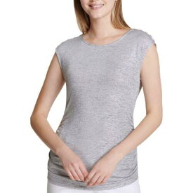 Calvin Klein カルバンクライン CALVIN KLEIN NEW Women's Gray Metallic Button Shoulder Blouse Shirt Top XL TEDO レディース