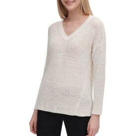 Calvin Klein カルバンクライン CALVIN KLEIN NEW Women's Open Stitch Long Sleeve V-Neck Sweater Top XS TEDO レディース