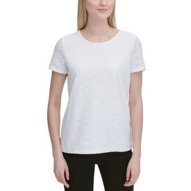 Calvin Klein カルバンクライン CALVIN KLEIN NEW Women's White Textured Casual Shirt Top S TEDO レディース