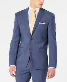 ディーケーエヌワイ DKNY Men's Modern Fit Stretch Mini heck Suit Jacket Blue Size 42 メンズ