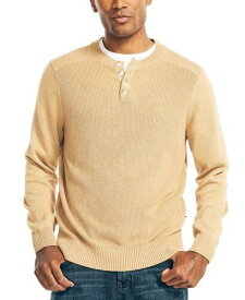 ノーティカ Nautica Men's Crafted Textured Henley Sweater Yellow Size X-Small メンズ