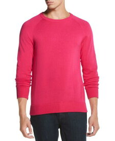 ディーケーエヌワイ DKNY Men's Sweater Rose Ribbed Trim Knit Raglan Crewneck Red Size X-Large メンズ