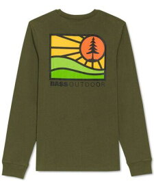 バス Bass Outdoor Men's Alpha Long Sleeve Graphic T-Shirt Green Size Small メンズ