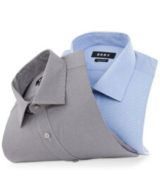 ディーケーエヌワイ DKNY Men's Check Collared Slim Fit Stretch Dress Shirt Blue Size 14.5X32X33 メンズ