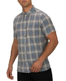 Hurley Men's Plaid Trooper Classic Fit Button Up Shirt Grey Size Small メンズ