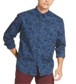 ディーケーエヌワイ DKNY Men's Floral Work Wear Casual Shirt Blue Size XX-Large メンズ
