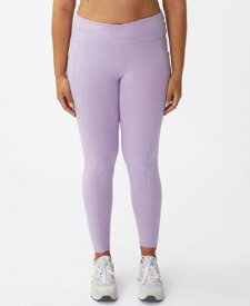 コットンオン COTTON ON Women's Active Ultra Soft Cross Over Tight Pants Purple Size 12W レディース